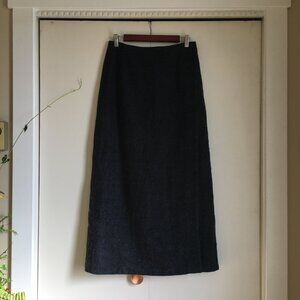 Jessica Vintage Wool Blend Herringbone Wrap Maxi Skirt Made in Canada Size 8